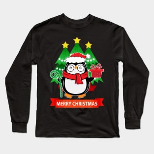 Christmas penguin cute Long Sleeve T-Shirt